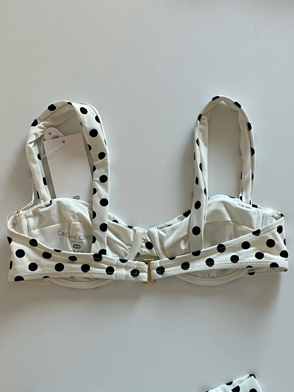 {Caroline Constas} Brand New White Black Polka Dot Bikini SET